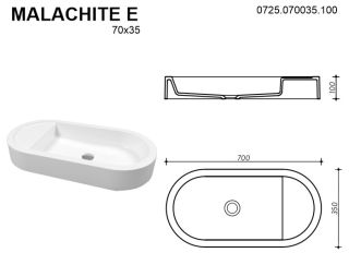 Раковина Whitecross Malachite E 0725.070035.100 70см белый глянец